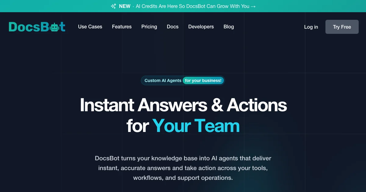 DocsBot AI - AI Affiliate Program Screenshot