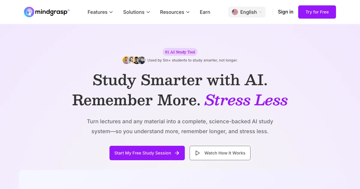 Mindgrasp AI - AI Affiliate Program Screenshot