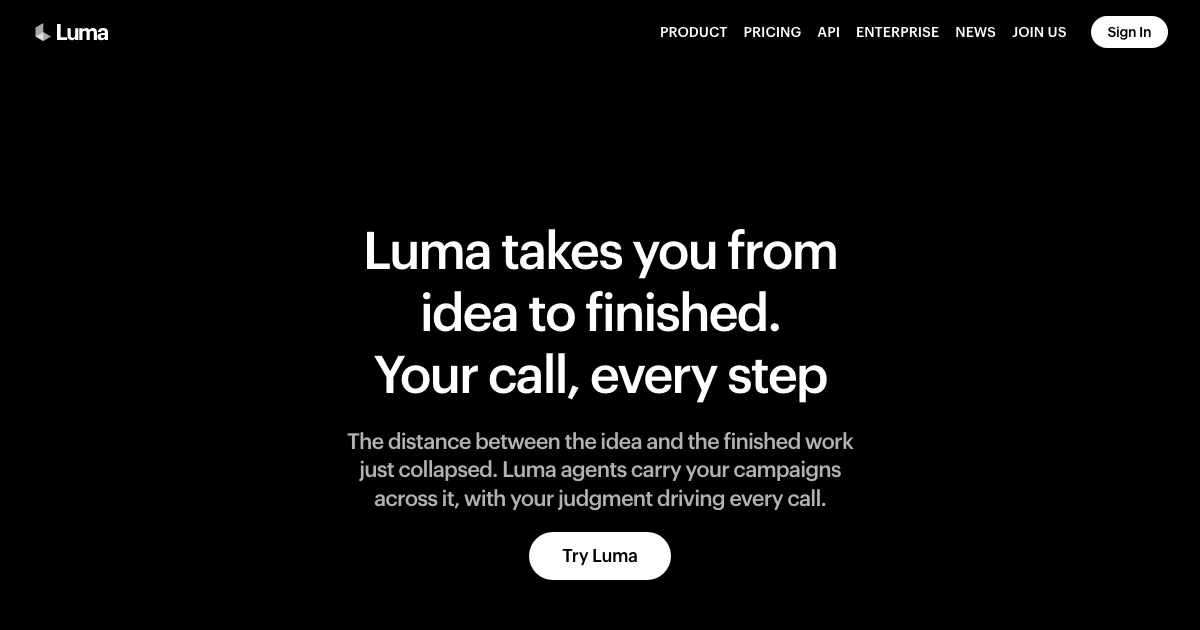 Luma AI - AI Affiliate Program Screenshot