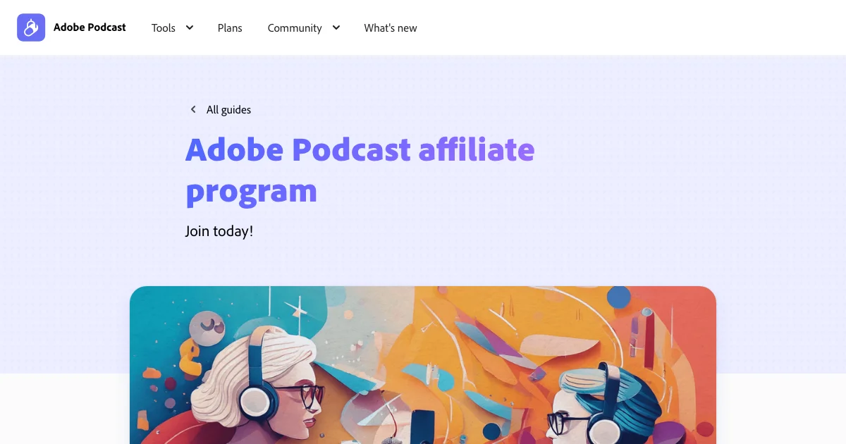 Adobe Podcast - AI Affiliate Program Screenshot