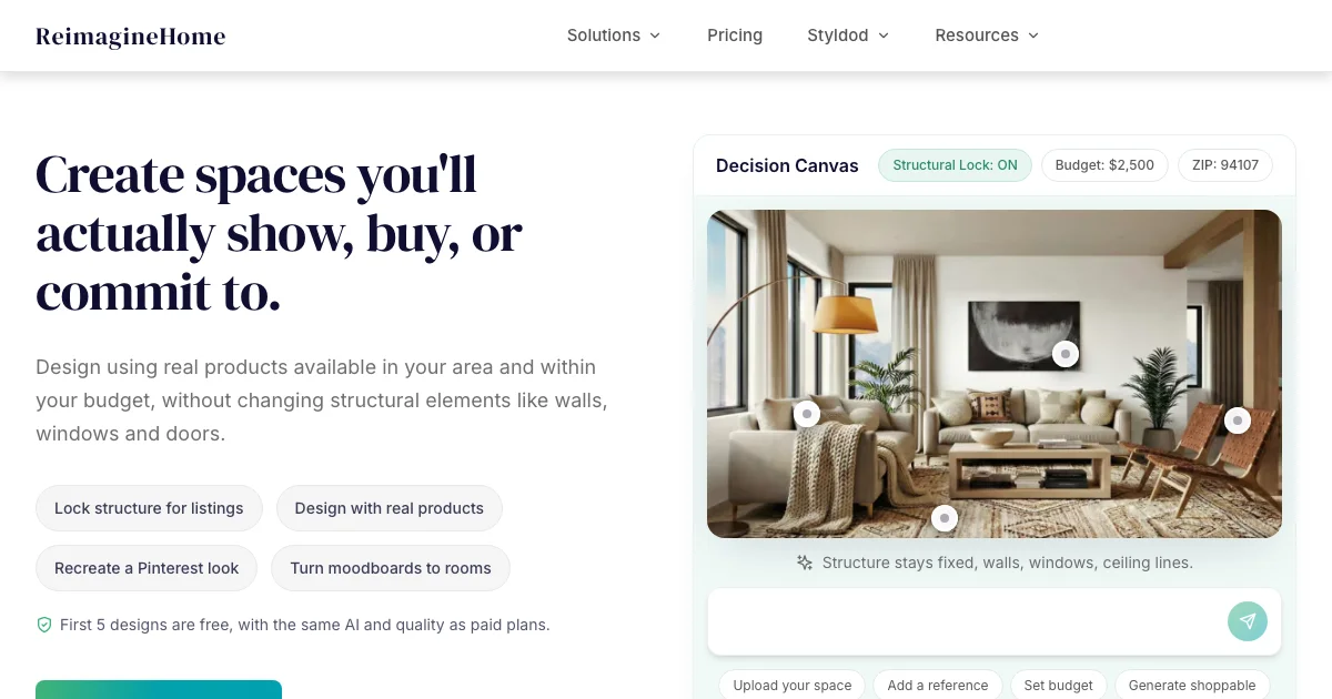 REimagine Home - AI Affiliate Program Screenshot