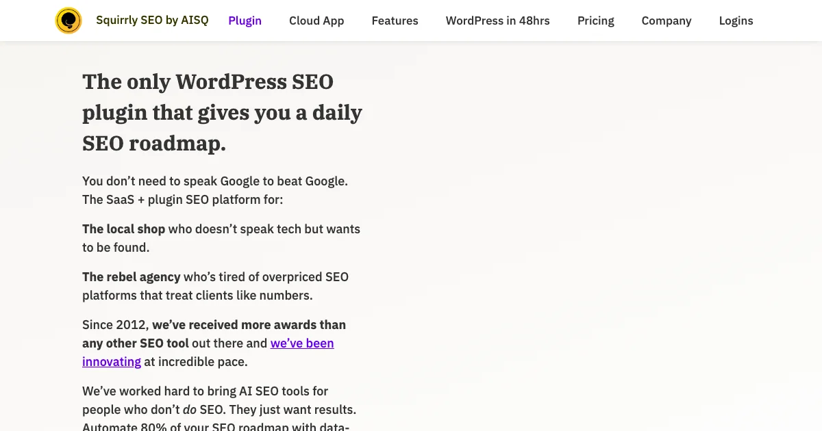 Squirrly SEO - AI Affiliate Program Screenshot
