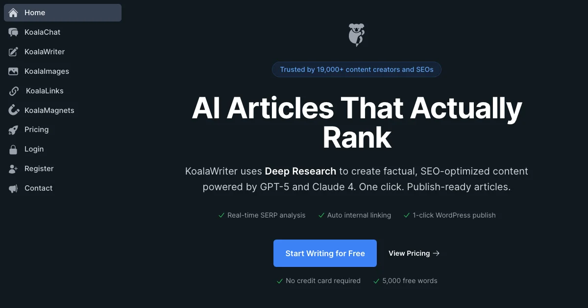 Koala AI - AI Affiliate Program Screenshot