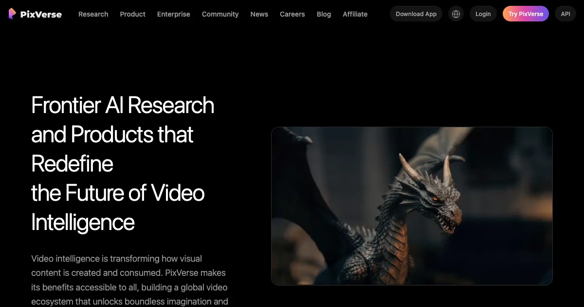 PixVerse - AI Affiliate Program Screenshot