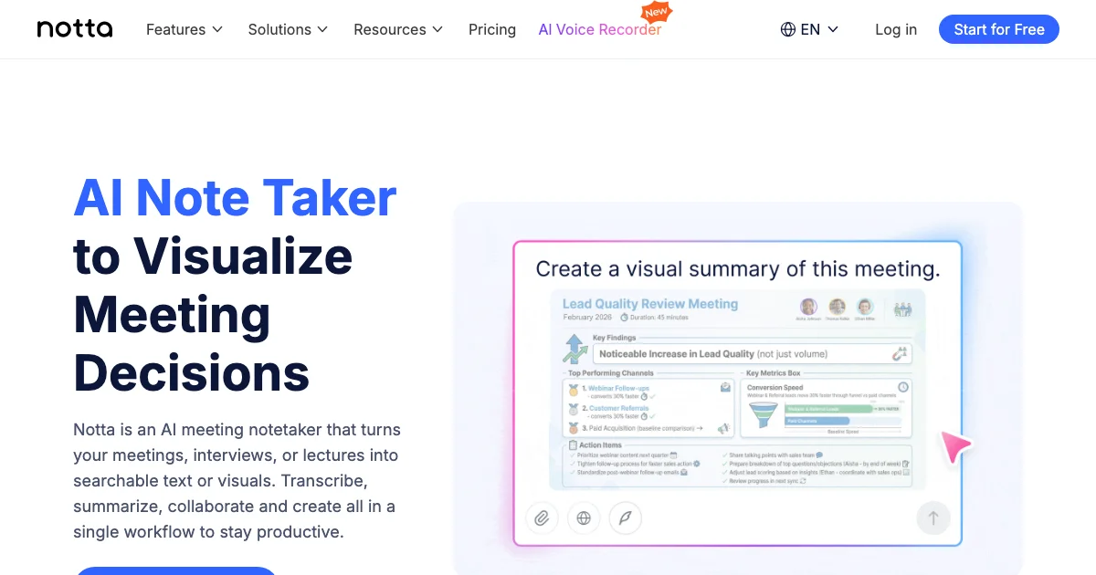 Notta - AI Affiliate Program Screenshot