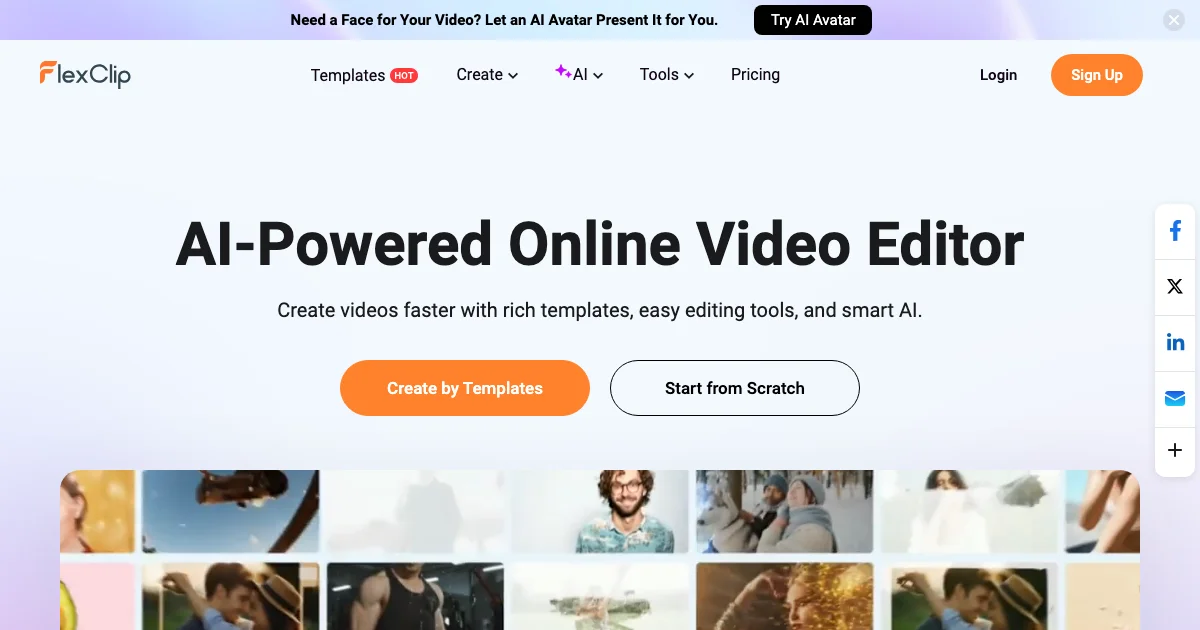 FlexClip - AI Affiliate Program Screenshot