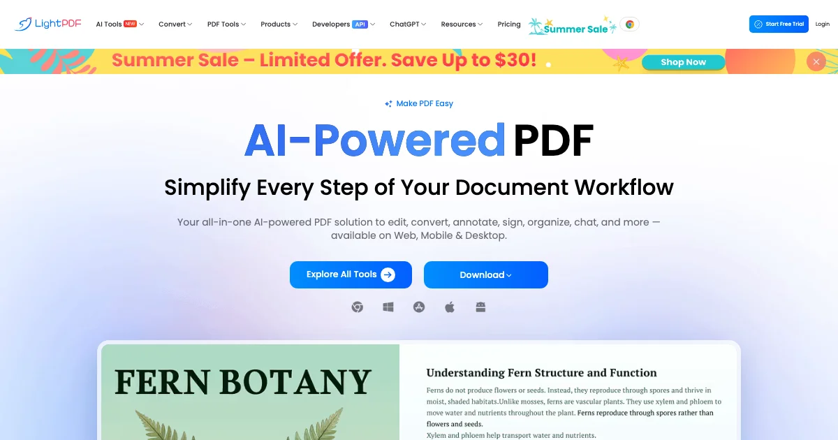 LightPDF - AI Affiliate Program Screenshot