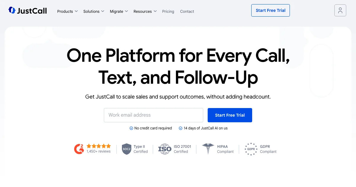 JustCall - AI Affiliate Program Screenshot