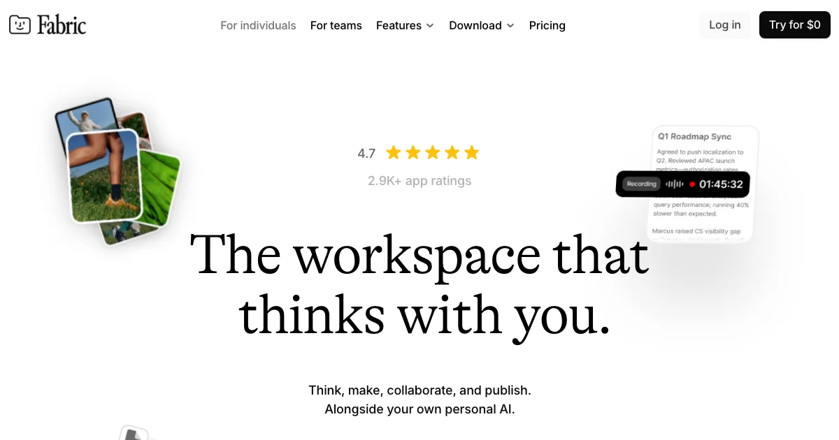 View Fabric's affiliate program details and commission rates Fabric - AI Affiliate Program Screenshot