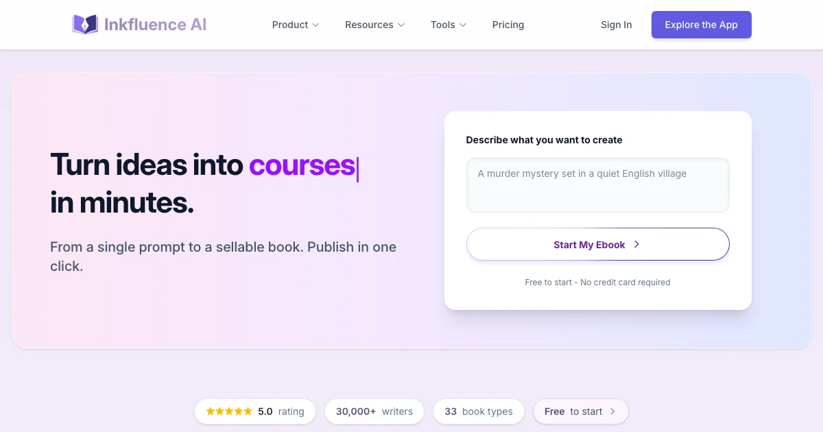 Inkfluence AI - AI Affiliate Program Screenshot