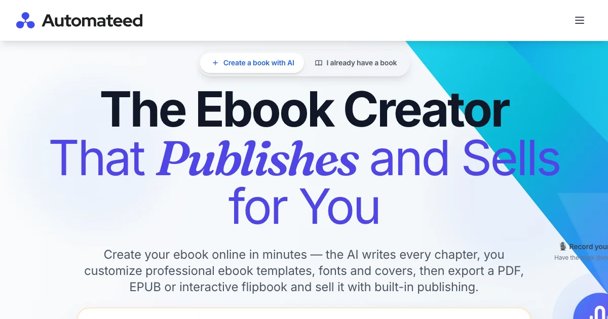 Automateed - AI Affiliate Program Screenshot