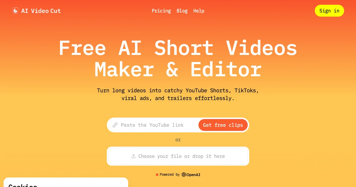 AI Video Cut - AI Affiliate Program Screenshot