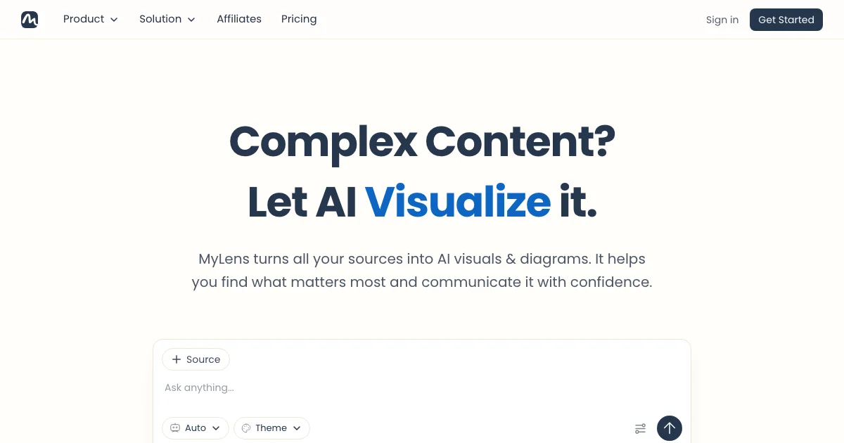 View MyLens's affiliate program details and commission rates MyLens - AI Affiliate Program Screenshot