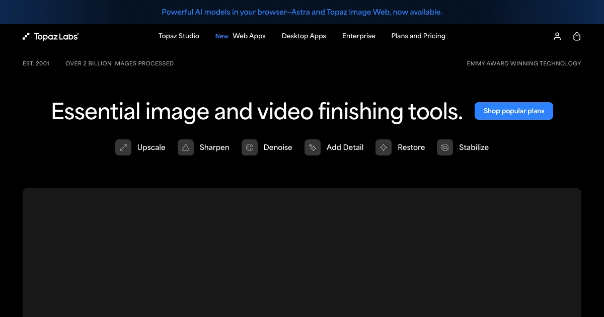 Topaz Labs - AI Affiliate Program Screenshot