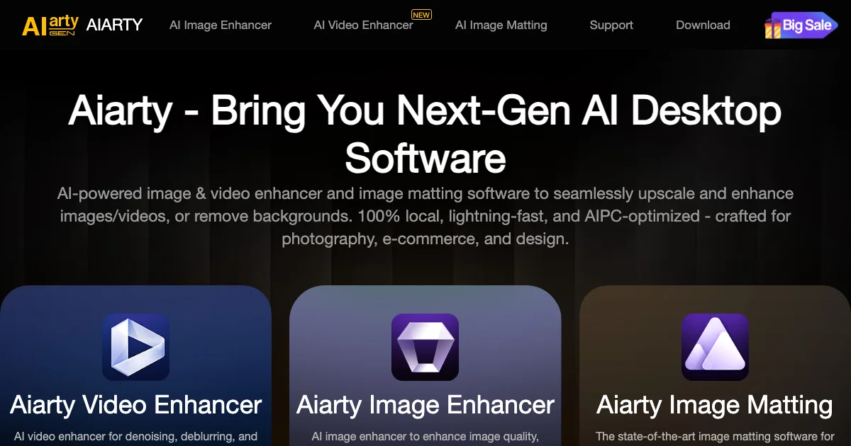 Aiarty - AI Affiliate Program Screenshot