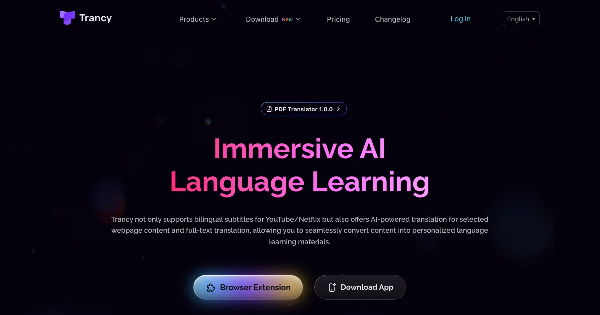 Trancy - AI Affiliate Program Screenshot