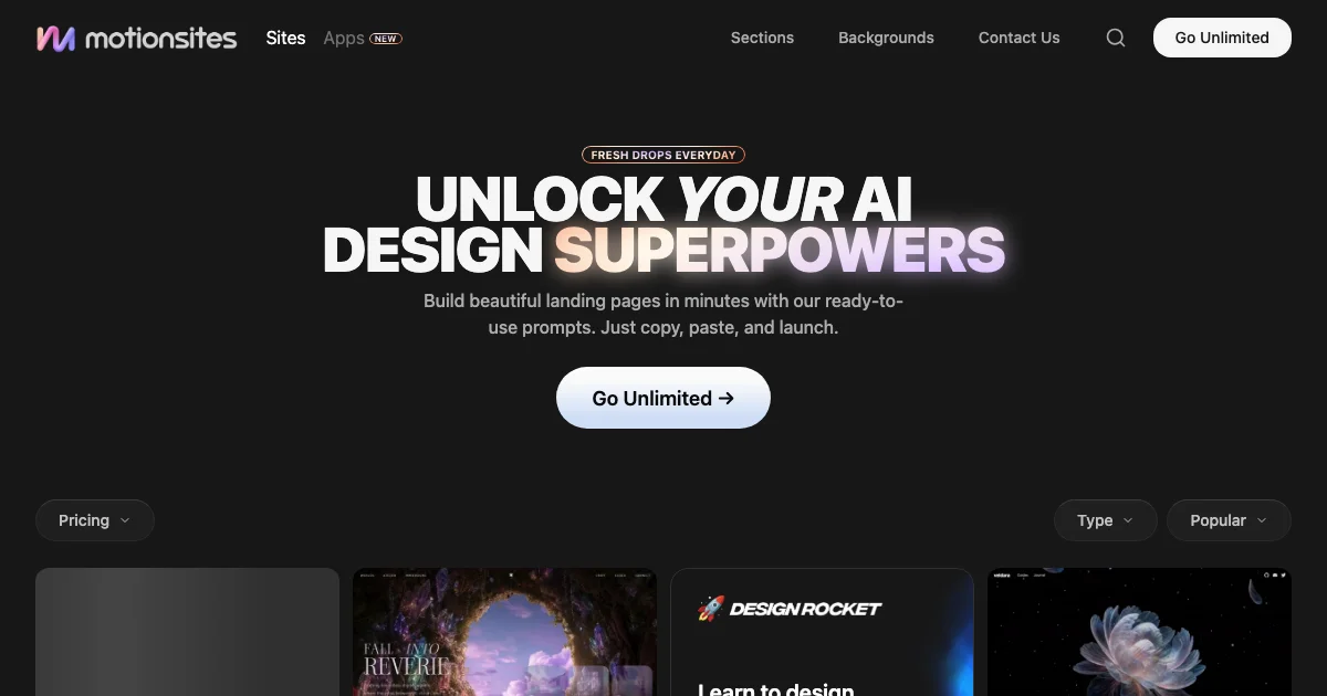 MotionSites - AI Affiliate Program Screenshot
