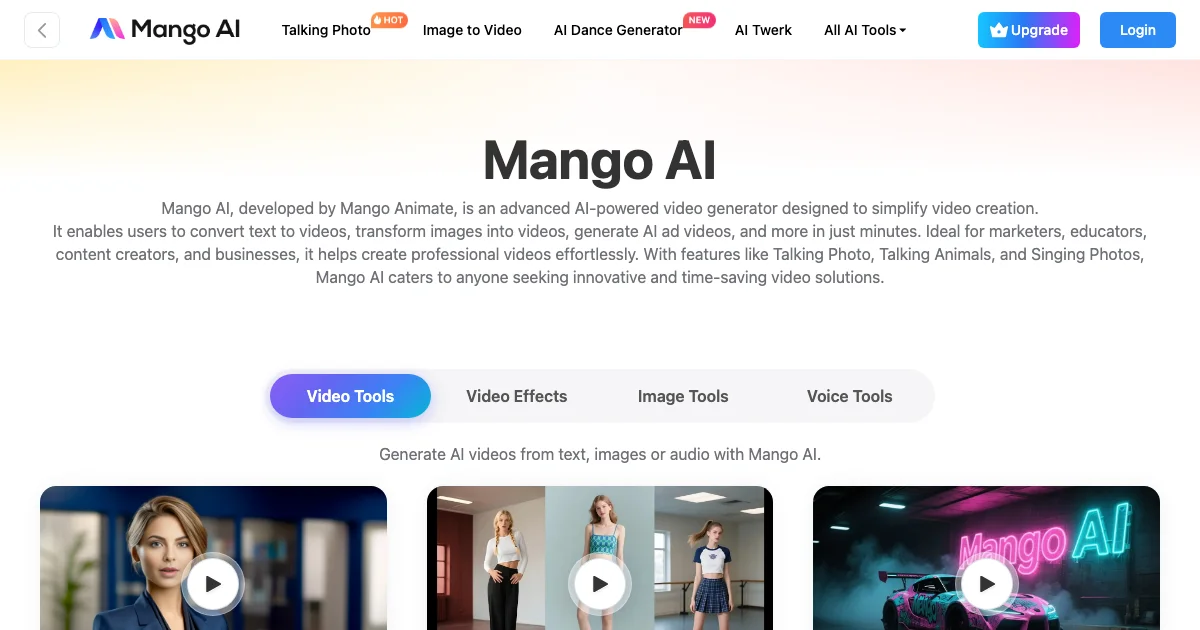 Mango AI - AI Affiliate Program Screenshot
