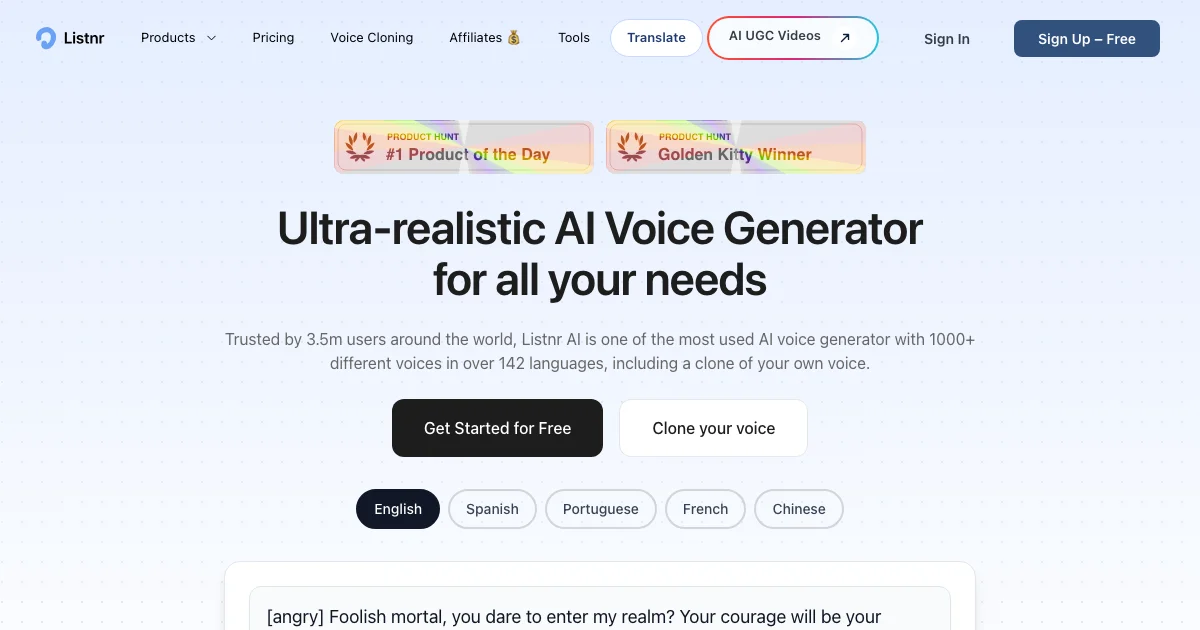 Listnr AI - AI Affiliate Program Screenshot