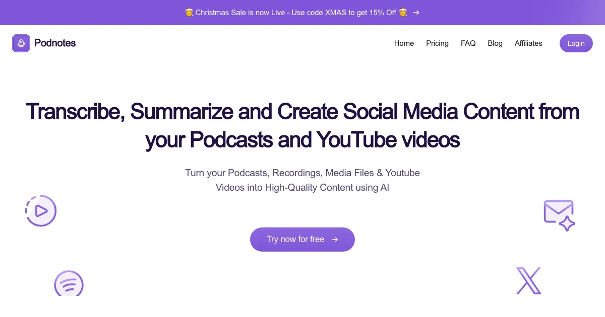 Podnotes - AI Affiliate Program Screenshot
