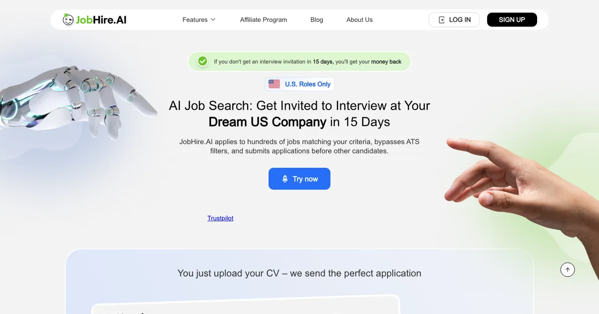 JobHire - AI Affiliate Program Screenshot