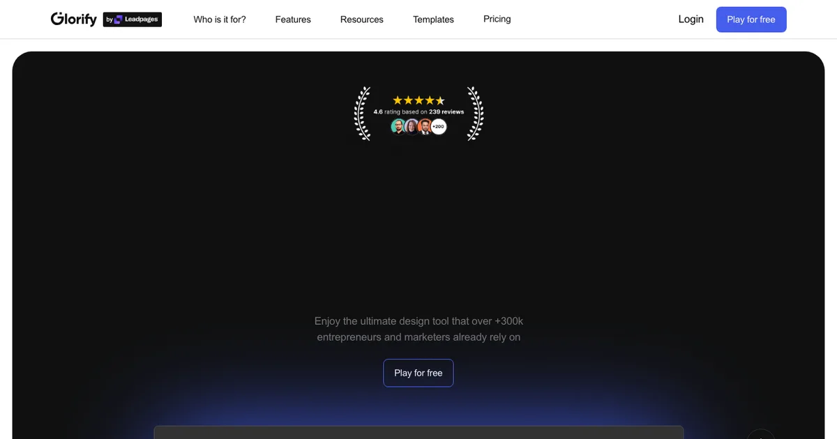 Glorify - AI Affiliate Program Screenshot