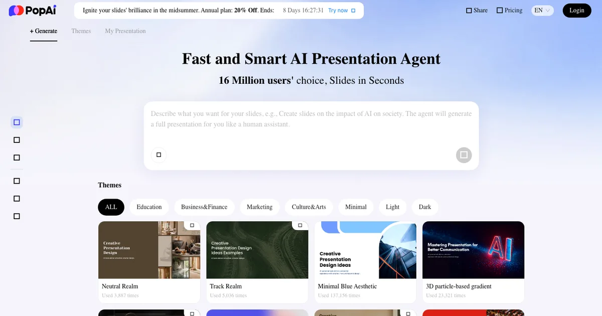 PopAi - AI Affiliate Program Screenshot