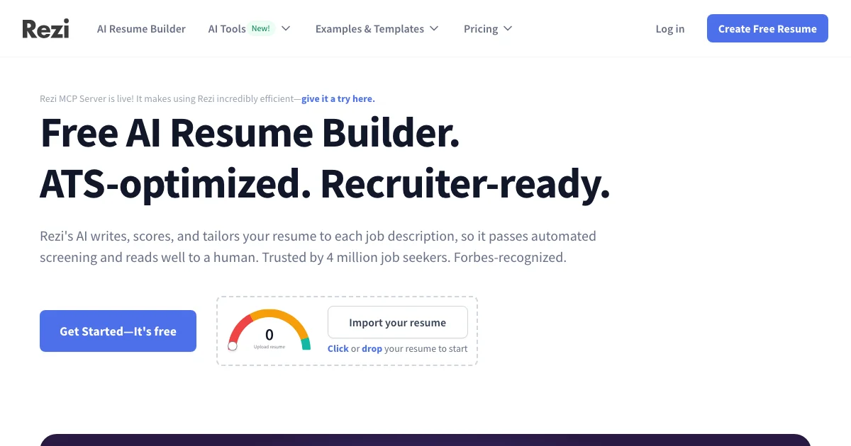 Rezi - AI Affiliate Program Screenshot