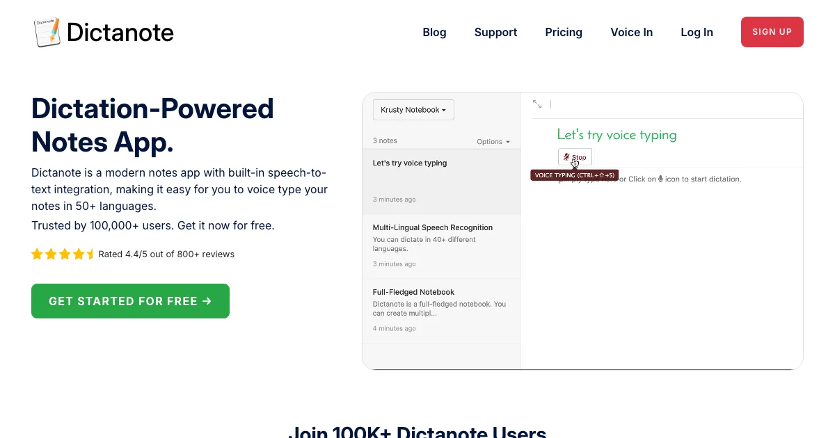 Dictanote - AI Affiliate Program Screenshot