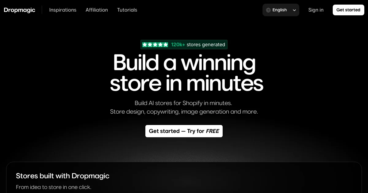 Dropmagic - AI Affiliate Program Screenshot