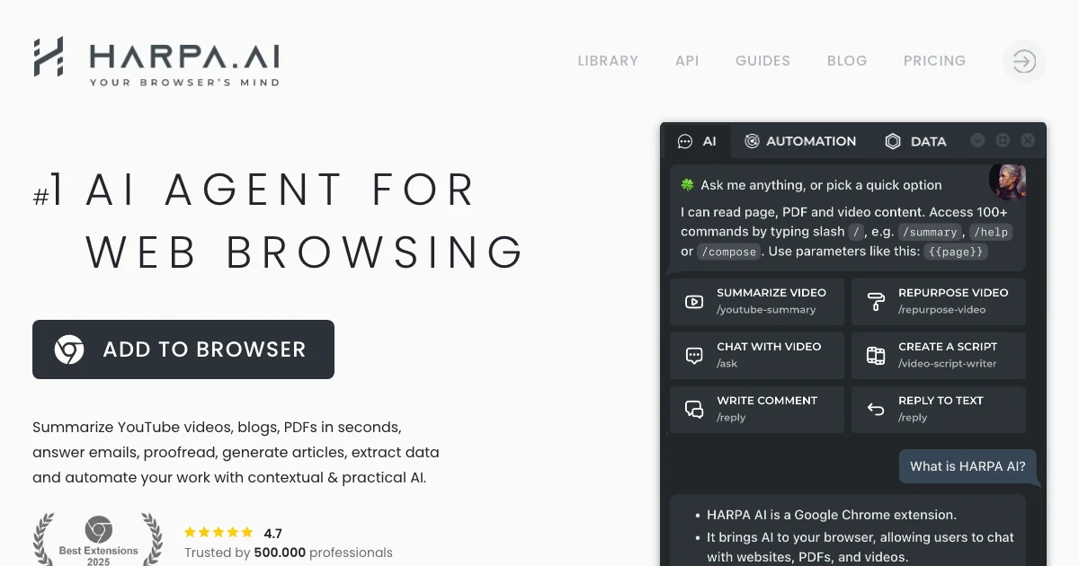 HARPA AI - AI Affiliate Program Screenshot