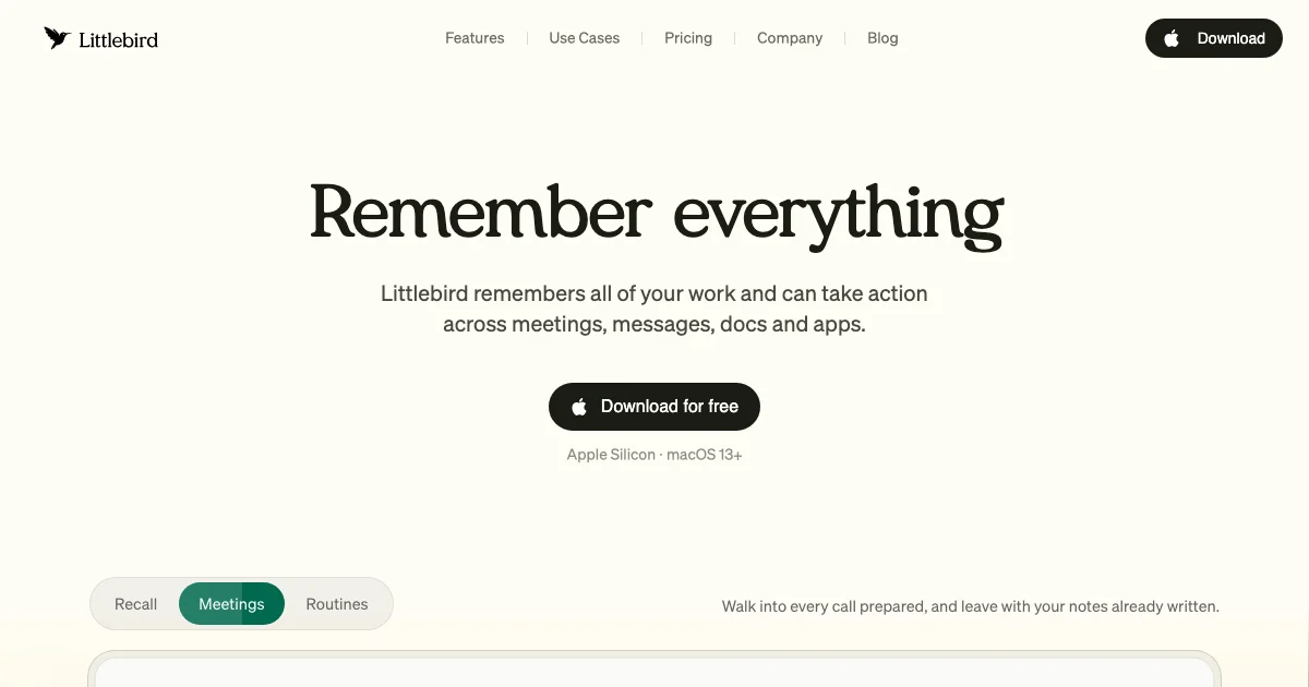 Littlebird - AI Affiliate Program Screenshot