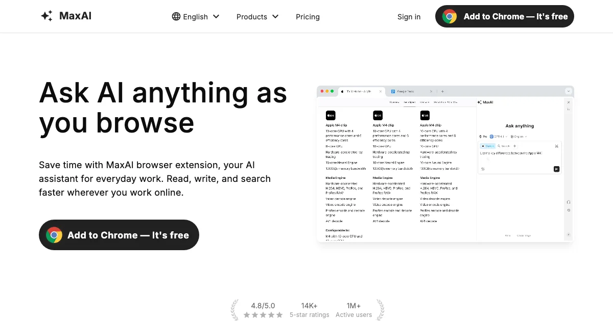 MaxAI.me - AI Affiliate Program Screenshot