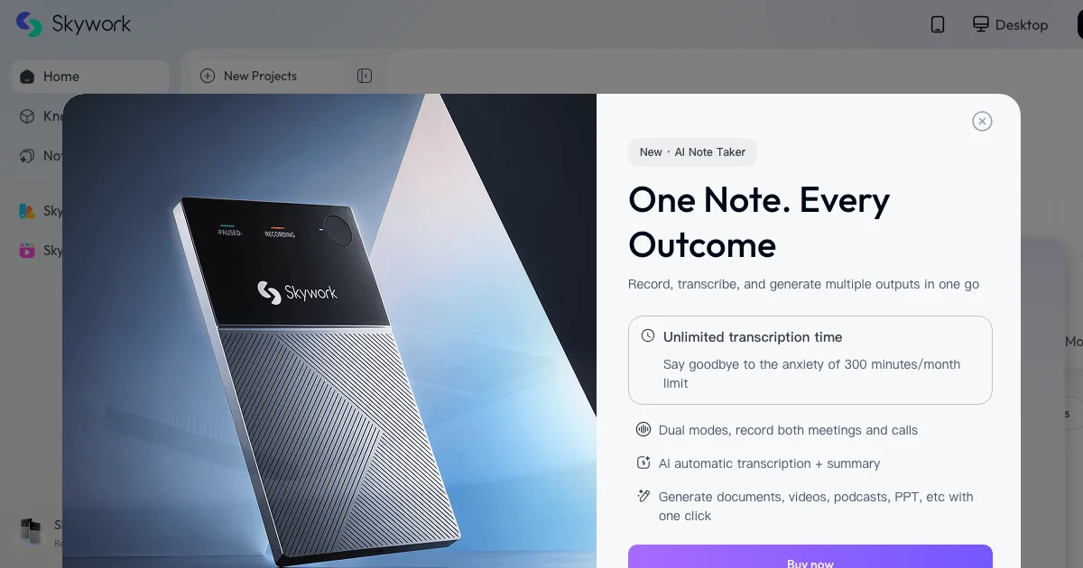 Skywork.ai - AI Affiliate Program Screenshot