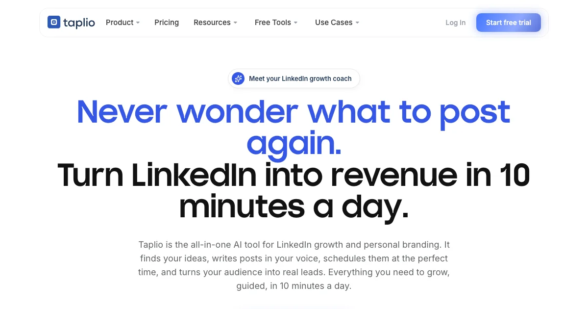 Taplio - AI Affiliate Program Screenshot
