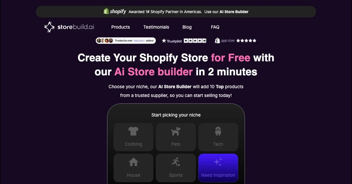Storebuild.ai - AI Affiliate Program Screenshot